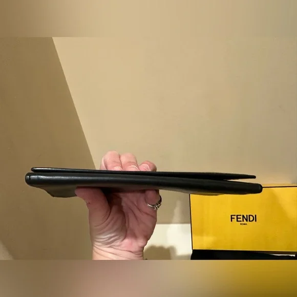Fendi Vitello Grace Micro Zucca Pattern Men’s Long Wallet W/box & dustbag